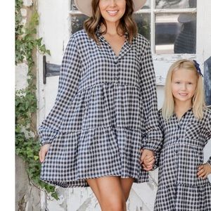 PinkLily Plaid Babydoll Dress